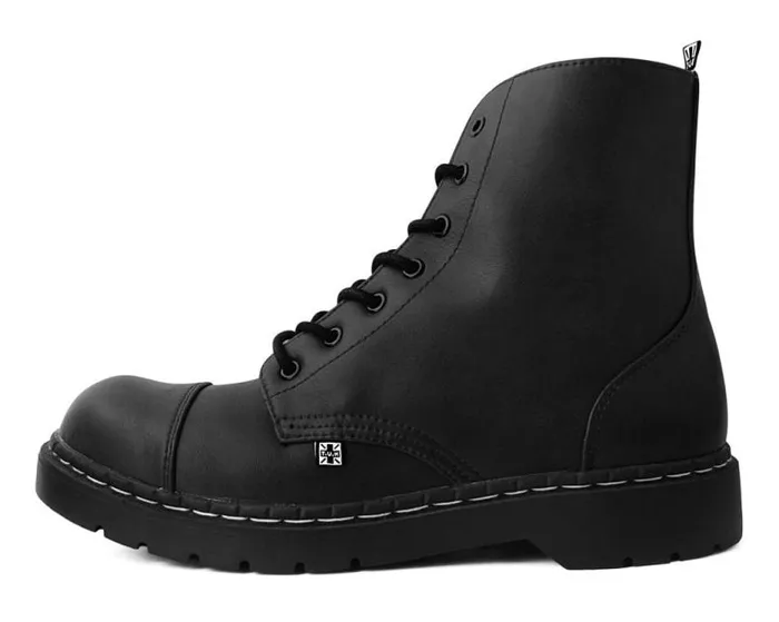 TUK Shoes Boots Women Black Waxy 7Eye Capped Toe Boot TUK Shoes Boots Women Black Waxy 7Eye Capped Toe Boot