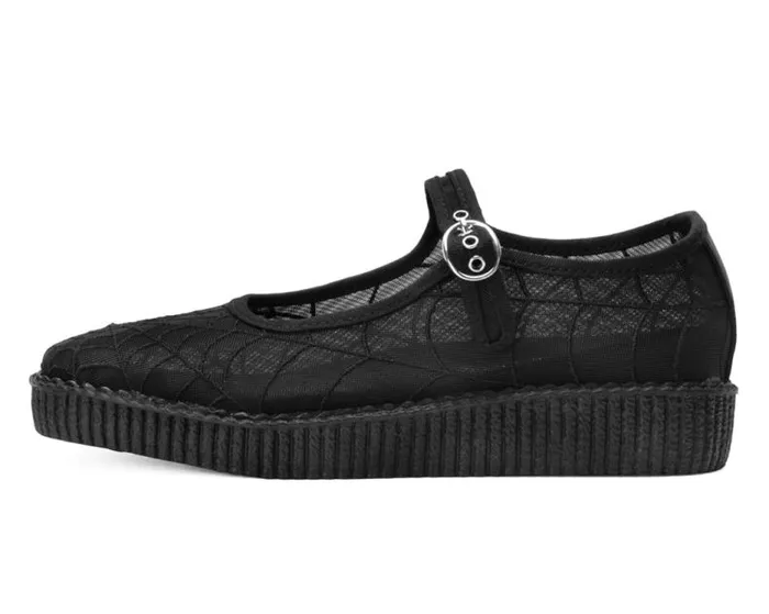 TUK Shoes Mary Janes Women Black Mesh Web Viva Low Mary Jane TUK Shoes Mary Janes Women Black Mesh Web Viva Low Mary Jane