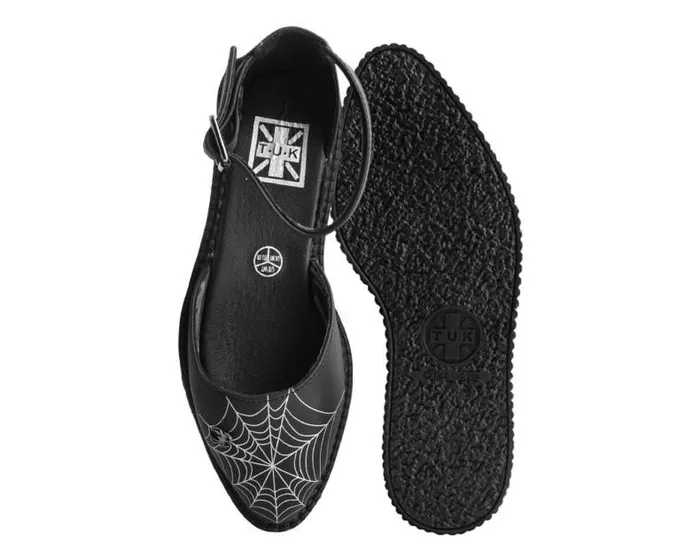 TUK Shoes Mary Janes Women Black Pointed Spiderweb Glow Sandal TUK Shoes Mary Janes Women Black Pointed Spiderweb Glow Sandal