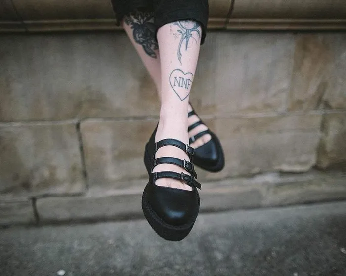 TUK Shoes Mary Janes Women Black TUKskin Pointed 3Strap Mary Jane