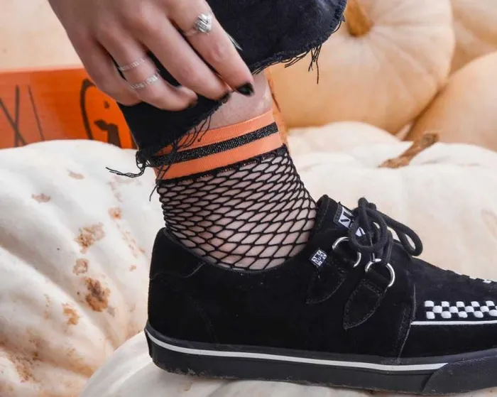 TUK Shoes MultiPack Adult Multicolor Band Fishnet 5Pk Sock