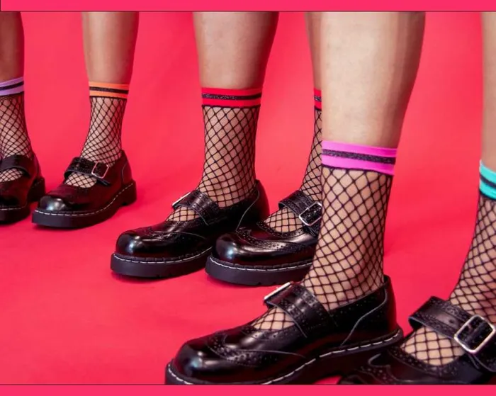 TUK Shoes MultiPack Adult Multicolor Band Fishnet 5Pk Sock