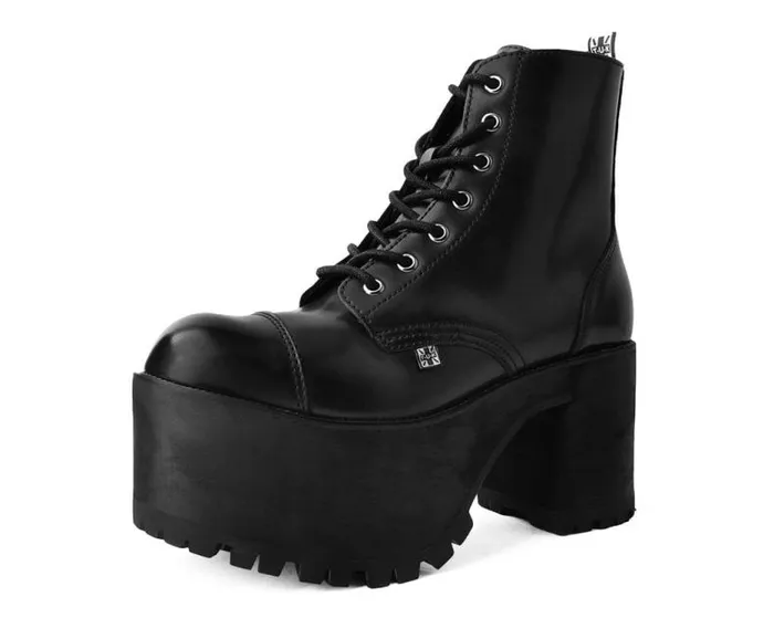 TUK Shoes Platforms Women Black BrushOff 7Eye Nosebleed Boot