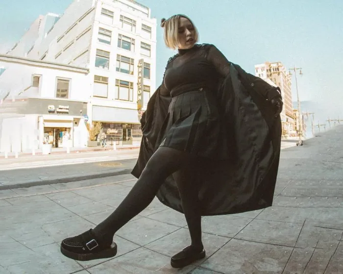 TUK Shoes Platforms Women Black Suede Creeper Mule