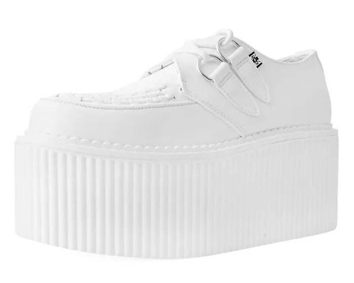 TUK Shoes Platforms Women White TUKskin Classic Stratocreeper