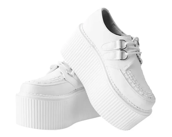 TUK Shoes Platforms Women White TUKskin Classic Stratocreeper TUK Shoes Platforms Women White TUKskin Classic Stratocreeper