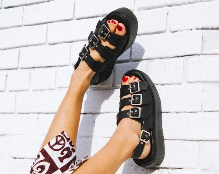 TUK Shoes Sandals Women Black 3Buckle Mondo Sandal TUK Shoes Sandals Women Black 3Buckle Mondo Sandal