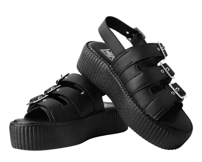 TUK Shoes Sandals Women Black 3Buckle Mondo Sandal TUK Shoes Sandals Women Black 3Buckle Mondo Sandal
