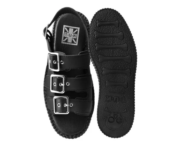 TUK Shoes Sandals Women Black 3Buckle Mondo Sandal TUK Shoes Sandals Women Black 3Buckle Mondo Sandal