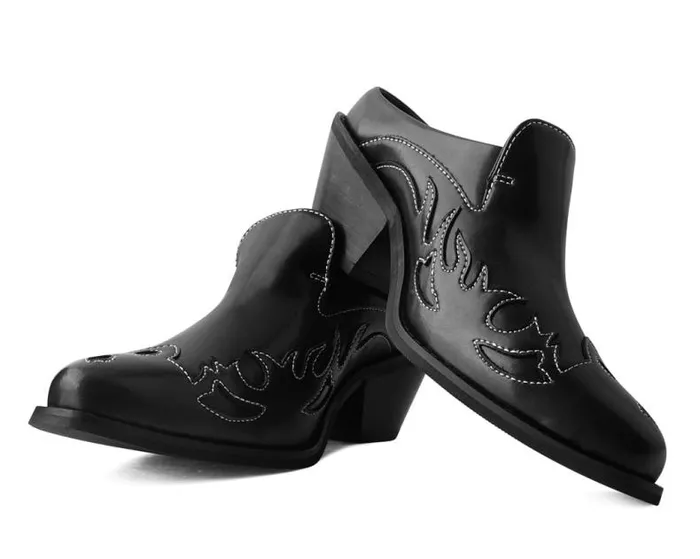 TUK Shoes Sandals Women Black Flame Western Mule