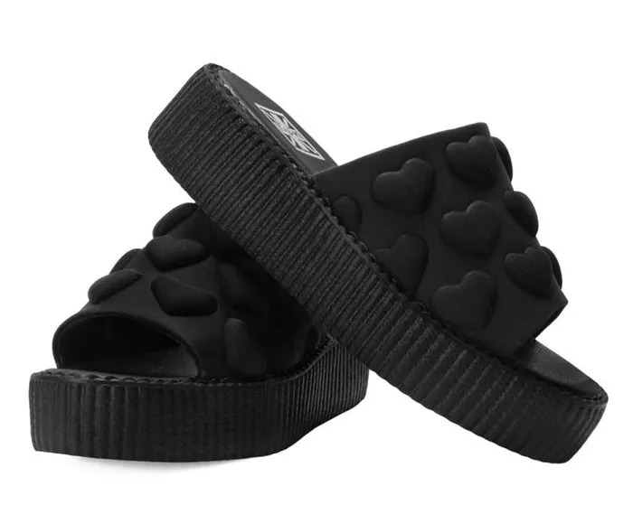 TUK Shoes Sandals Women Black Puff Heart Mondo Sandal