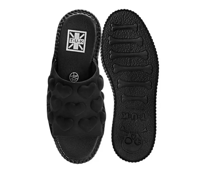 TUK Shoes Sandals Women Black Puff Heart Mondo Sandal
