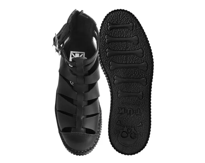 TUK Shoes Sandals Women Black TUKskin Vegan Gladiator Viva Low Sole Creeper Sandals TUK Shoes Sandals Women Black TUKskin Vegan Gladiator Viva Low Sole Creeper Sandals