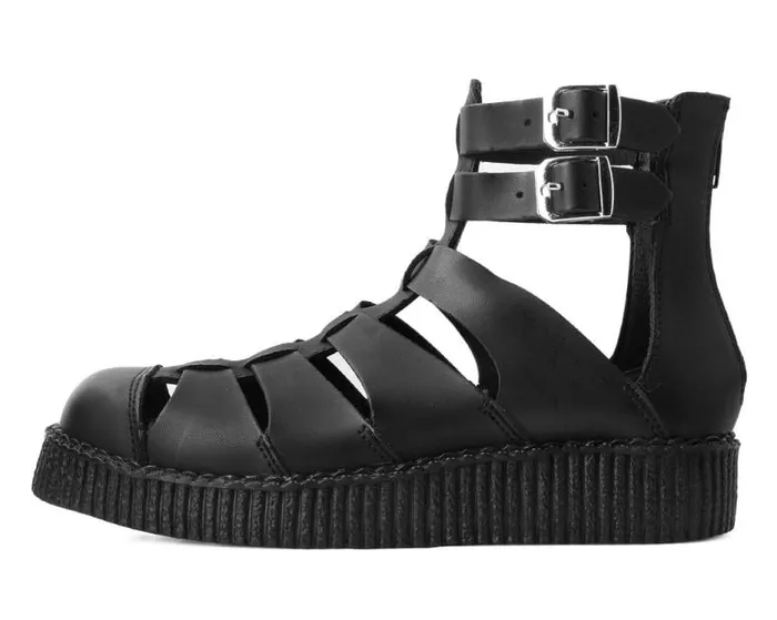TUK Shoes Sandals Women Black TUKskin Vegan Gladiator Viva Low Sole Creeper Sandals TUK Shoes Sandals Women Black TUKskin Vegan Gladiator Viva Low Sole Creeper Sandals