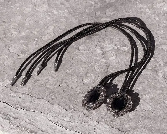 TUK Shoes Shoe Accessories Adult Black Victorian Bolo Shoe Tie TUK Shoes Shoe Accessories Adult Black Victorian Bolo Shoe Tie