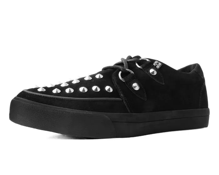 TUK Shoes Sneakers Men Black Suede Studded DRing Sneaker