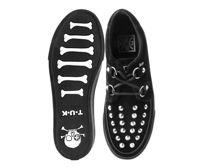 TUK Shoes Sneakers Men Black Suede Studded DRing Sneaker TUK Shoes Sneakers Men Black Suede Studded DRing Sneaker