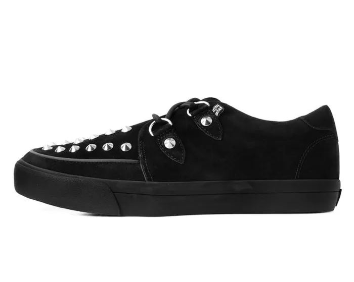 TUK Shoes Sneakers Men Black Suede Studded DRing Sneaker TUK Shoes Sneakers Men Black Suede Studded DRing Sneaker