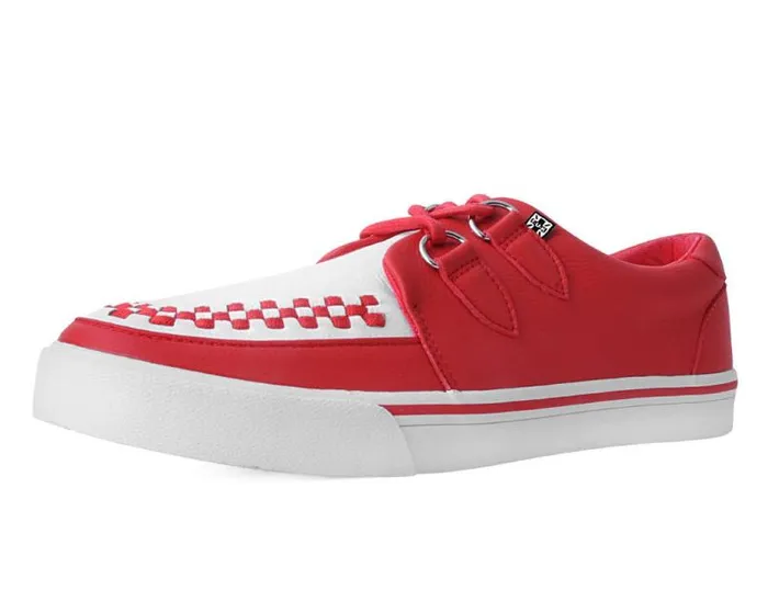 TUK Shoes Sneakers Men Red and White 2Ring Creeper Sneaker