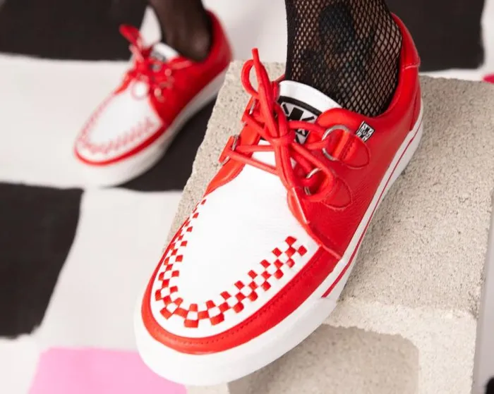 TUK Shoes Sneakers Men Red and White 2Ring Creeper Sneaker TUK Shoes Sneakers Men Red and White 2Ring Creeper Sneaker