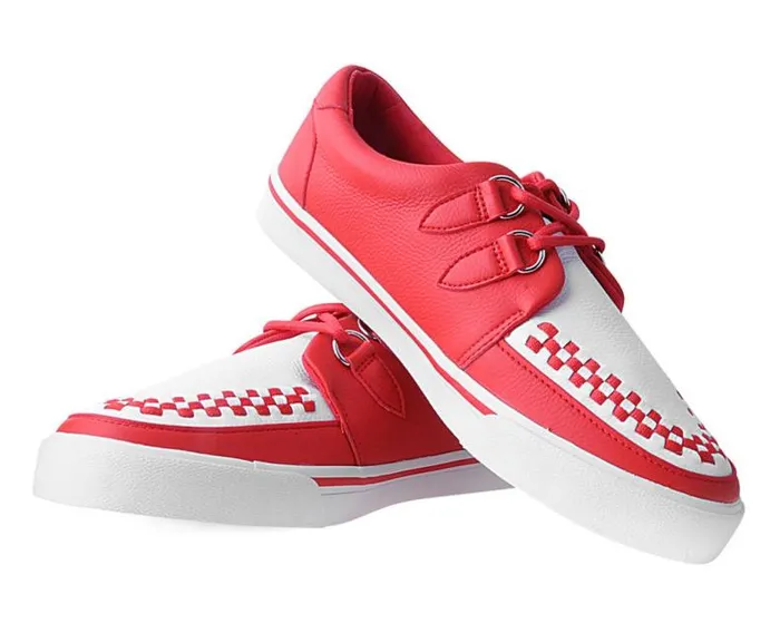 TUK Shoes Sneakers Men Red and White 2Ring Creeper Sneaker TUK Shoes Sneakers Men Red and White 2Ring Creeper Sneaker