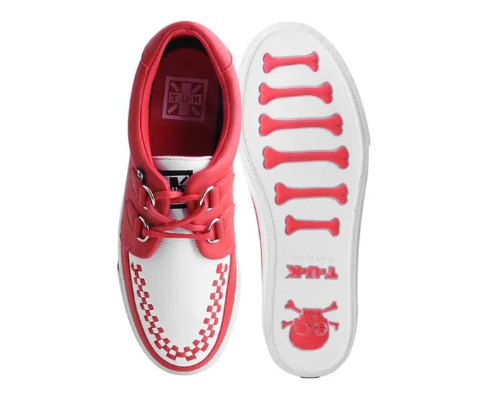 TUK Shoes Sneakers Men Red and White 2Ring Creeper Sneaker TUK Shoes Sneakers Men Red and White 2Ring Creeper Sneaker