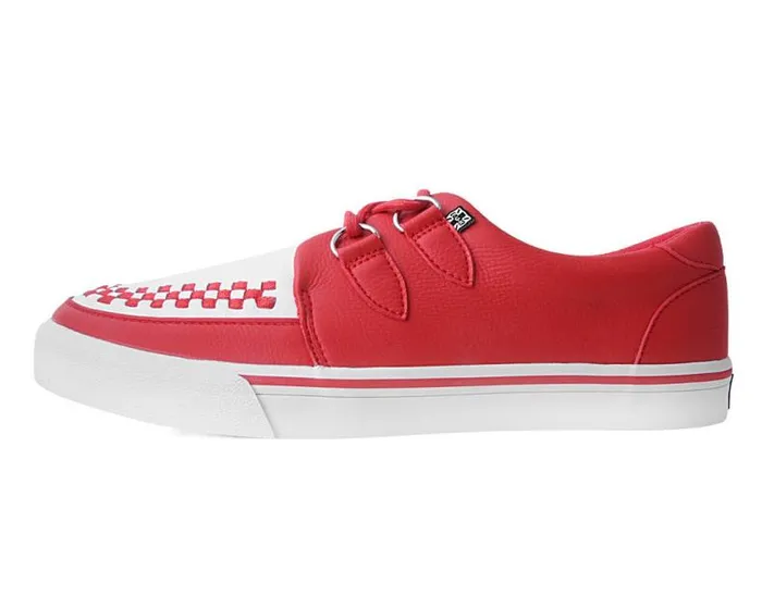 TUK Shoes Sneakers Men Red and White 2Ring Creeper Sneaker TUK Shoes Sneakers Men Red and White 2Ring Creeper Sneaker