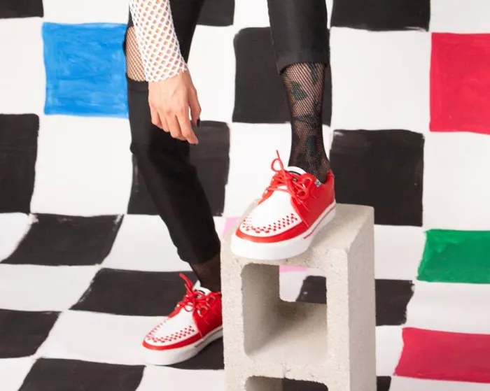 TUK Shoes Sneakers Men Red and White 2Ring Creeper Sneaker TUK Shoes Sneakers Men Red and White 2Ring Creeper Sneaker