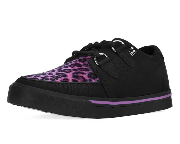 TUK Shoes Sneakers Women Black and Pink Leopard DRing Vegan Sneakers