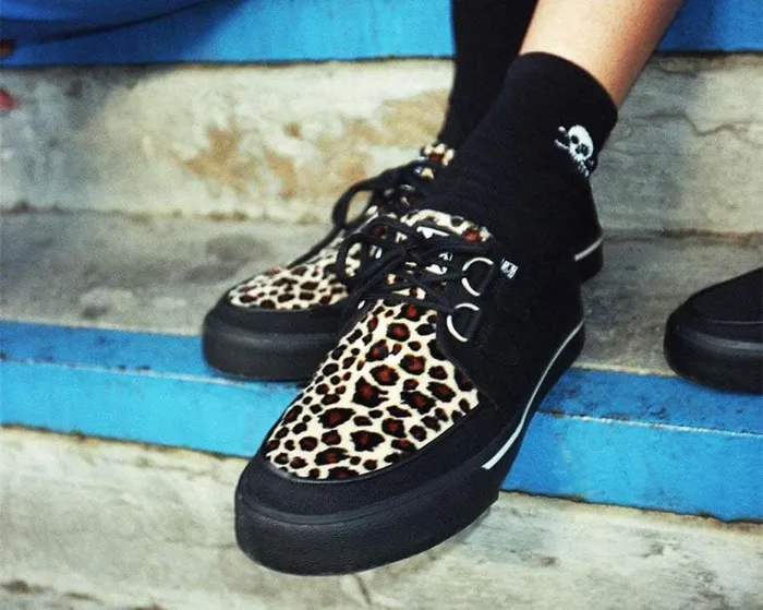 TUK Shoes Vegan Men Black and Leopard Vegan Sneaker