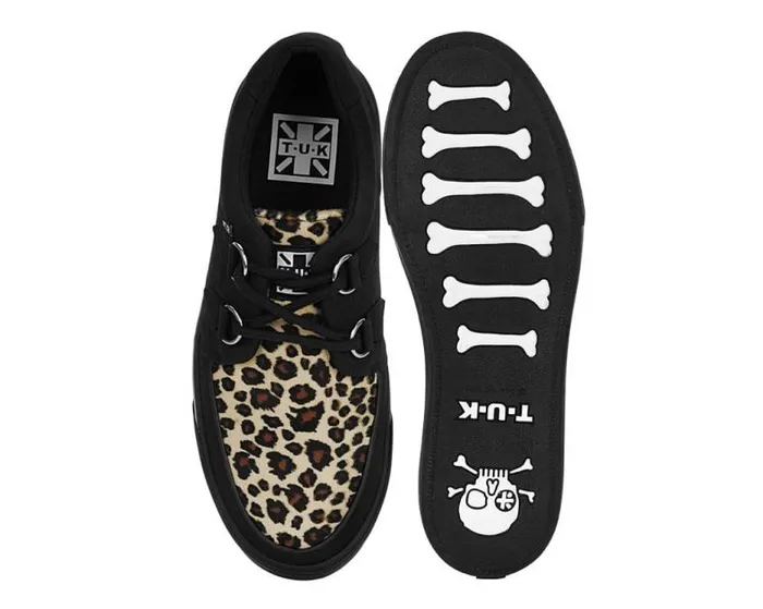 TUK Shoes Vegan Men Black and Leopard Vegan Sneaker