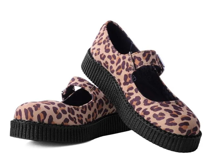 TUK Shoes Vegan Women Brown Leopard Faux Suede Viva Low Mary Jane TUK Shoes Vegan Women Brown Leopard Faux Suede Viva Low Mary Jane