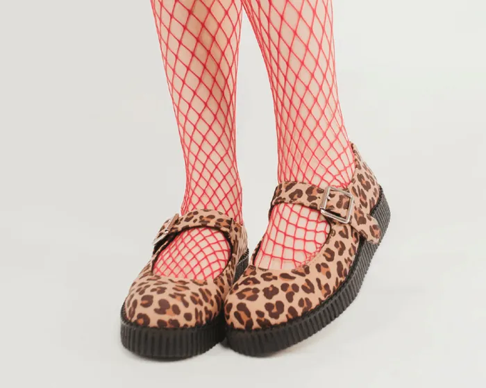 TUK Shoes Vegan Women Brown Leopard Faux Suede Viva Low Mary Jane TUK Shoes Vegan Women Brown Leopard Faux Suede Viva Low Mary Jane