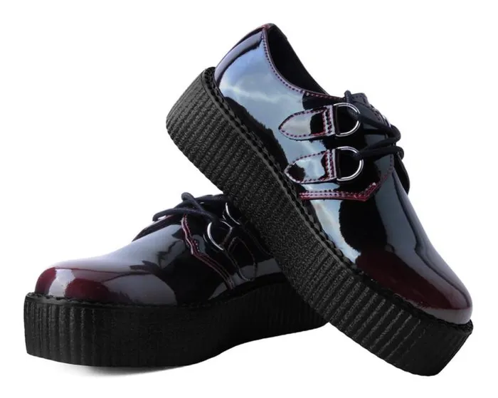 TUK Shoes Vegan Women Burgundy Gradient DRing Mondo Creeper