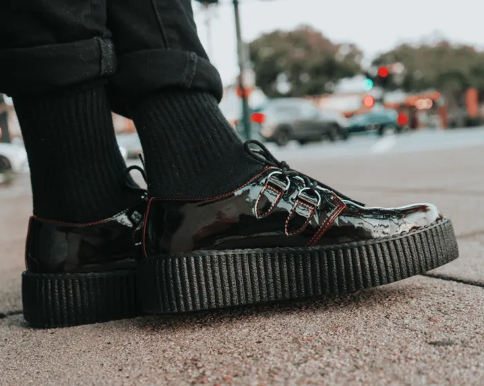 TUK Shoes Vegan Women Burgundy Gradient DRing Mondo Creeper