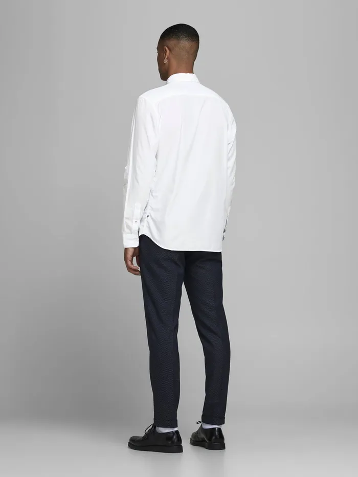Tailoring JACK and JONES Mens BUTTONDOWN POPLIN SHIRT White White