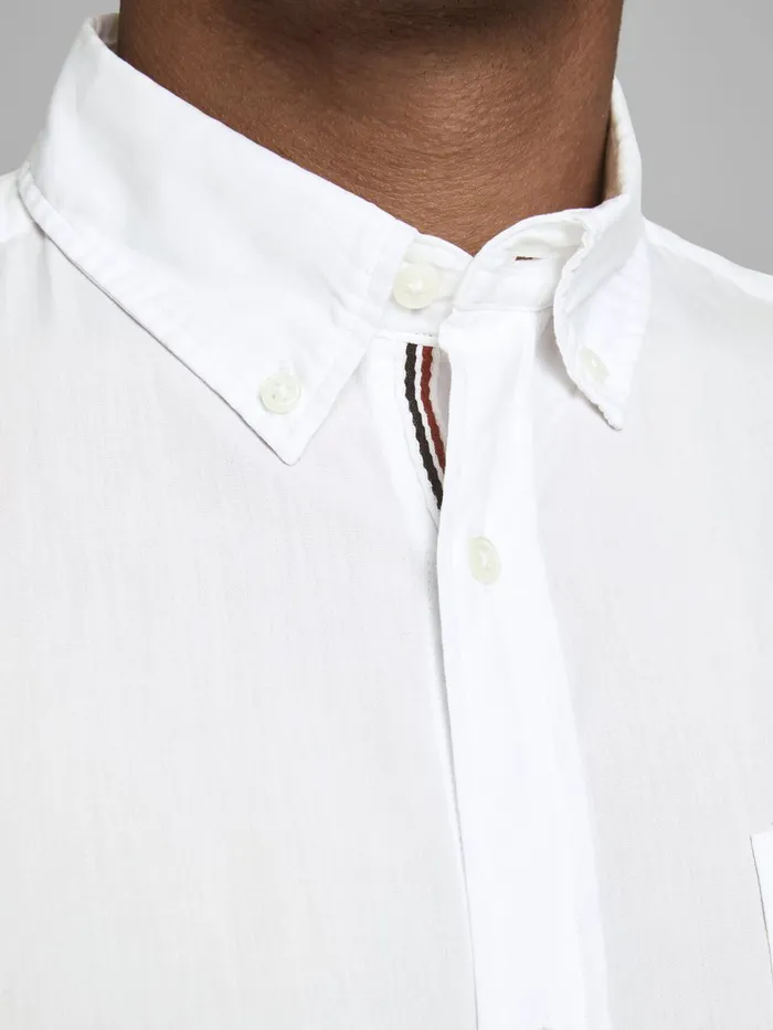 Tailoring JACK and JONES Mens BUTTONDOWN POPLIN SHIRT White White