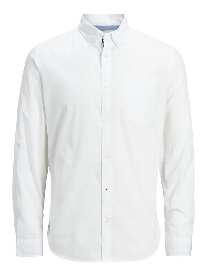 Tailoring JACK and JONES Mens BUTTONDOWN POPLIN SHIRT White White