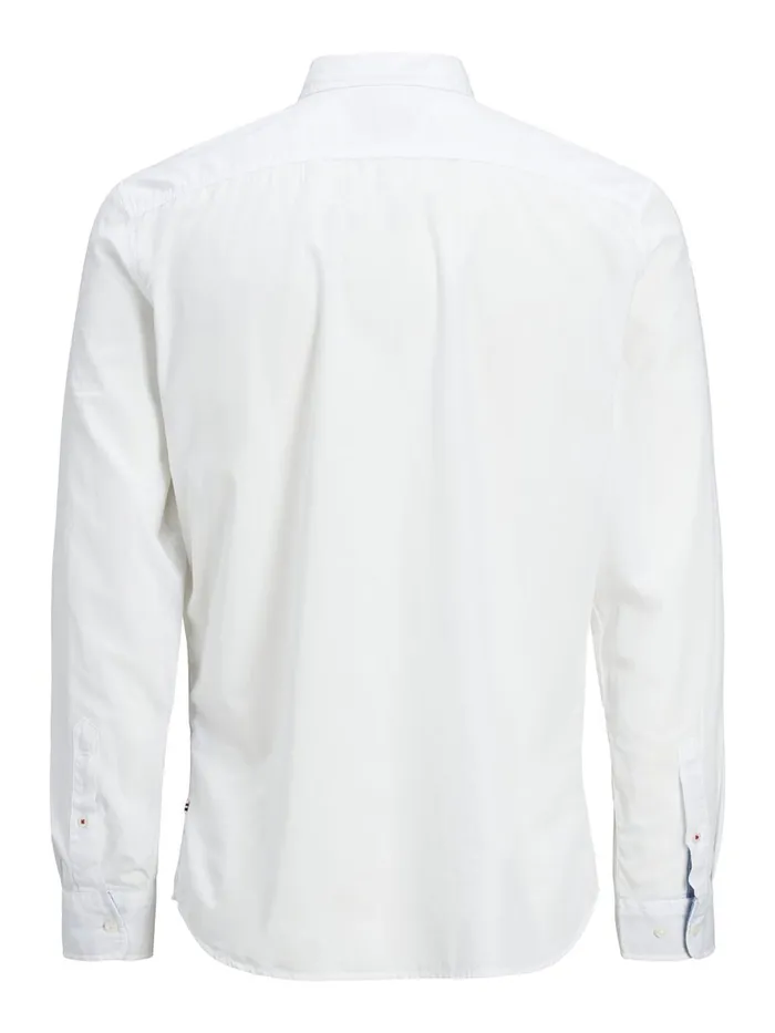 Tailoring JACK and JONES Mens BUTTONDOWN POPLIN SHIRT White White