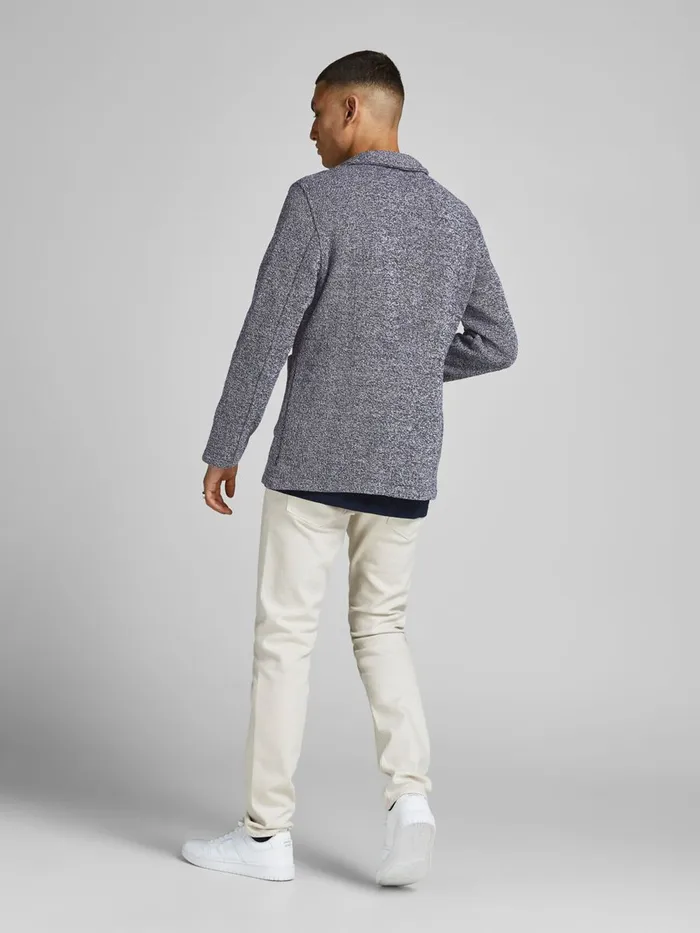 Tailoring JACK and JONES Mens INTERLOCK SWEAT BLAZER Grey New Navy