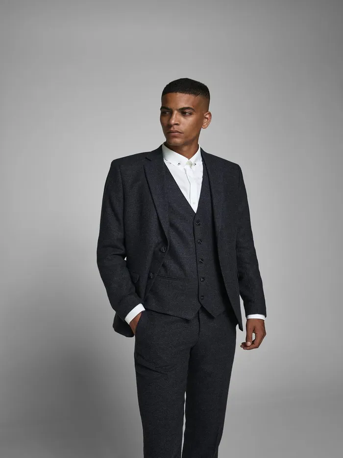 Tailoring JACK and JONES Mens PIN COLLAR SHIRT White White