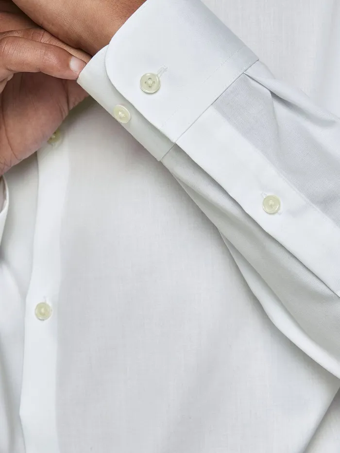 Tailoring JACK and JONES Mens PIN COLLAR SHIRT White White