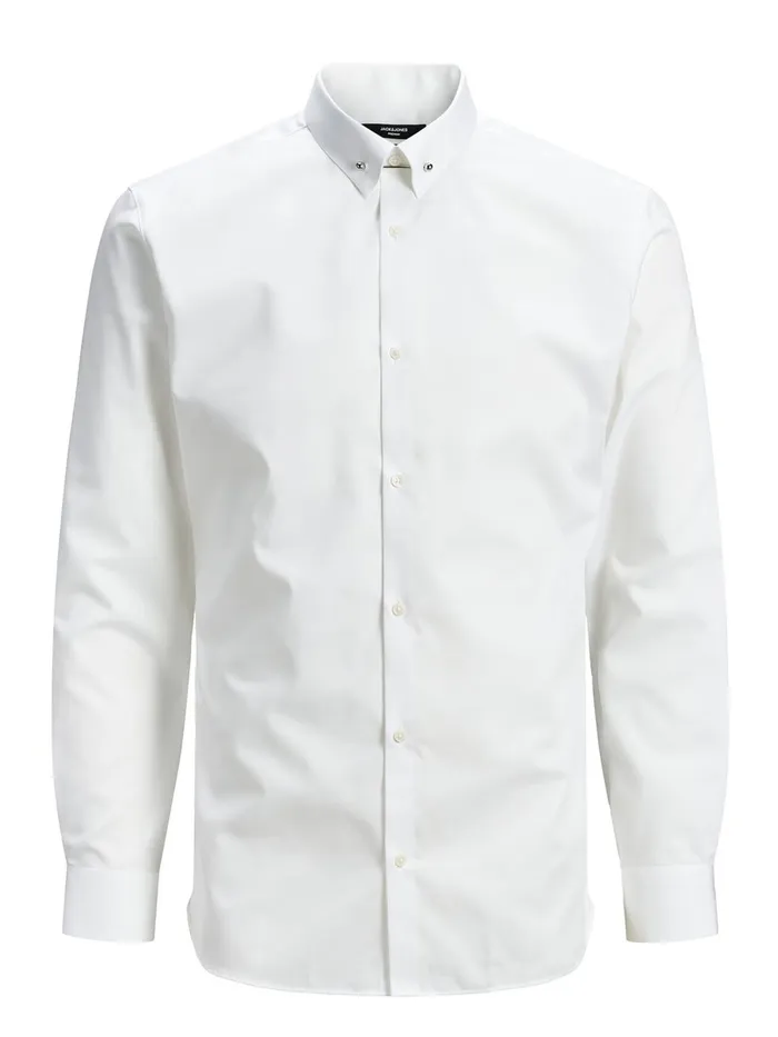 Tailoring JACK and JONES Mens PIN COLLAR SHIRT White White