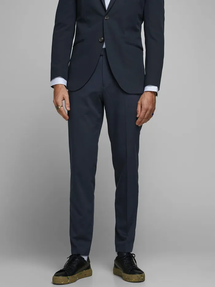 Tailoring JACK and JONES Mens RECYCLED POLYESTER TROUSERS Blue Dark Navy