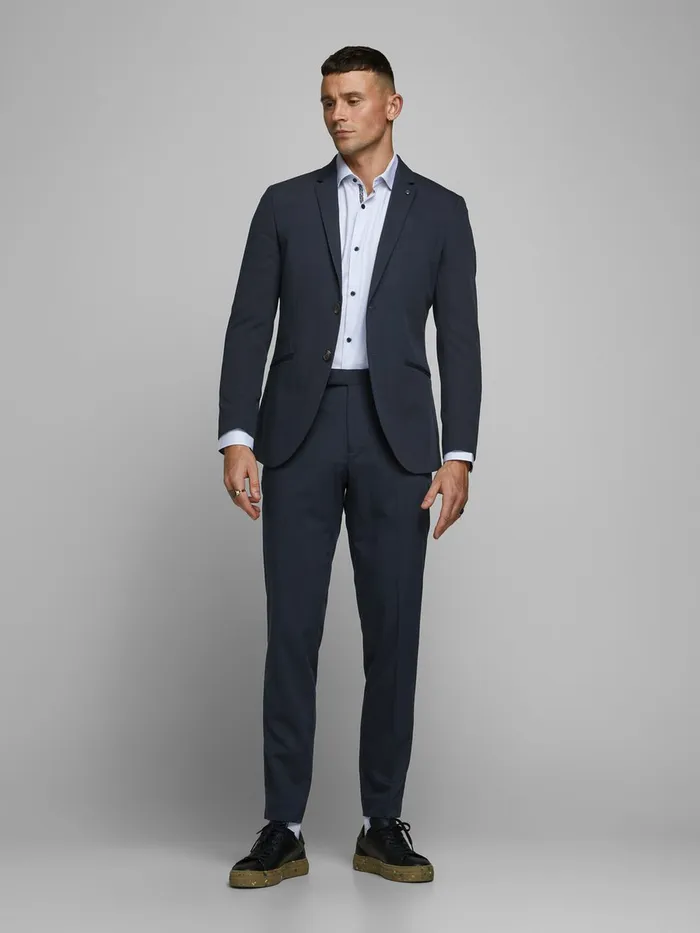 Tailoring JACK and JONES Mens RECYCLED POLYESTER TROUSERS Blue Dark Navy