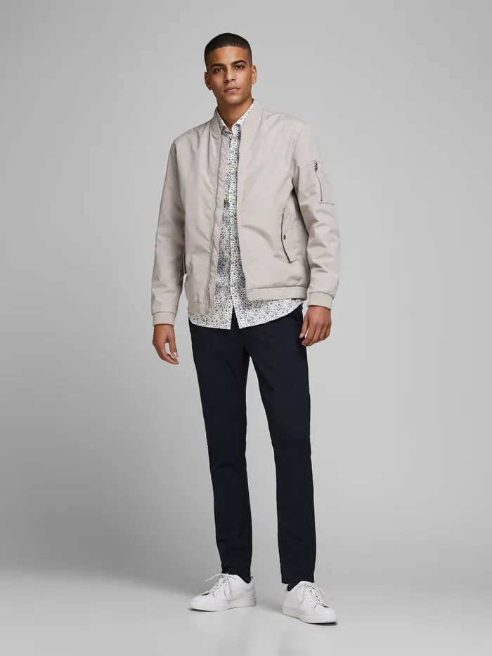 Tailoring JACK and JONES Mens SLIM FIT FLORAL SHIRT White Umber