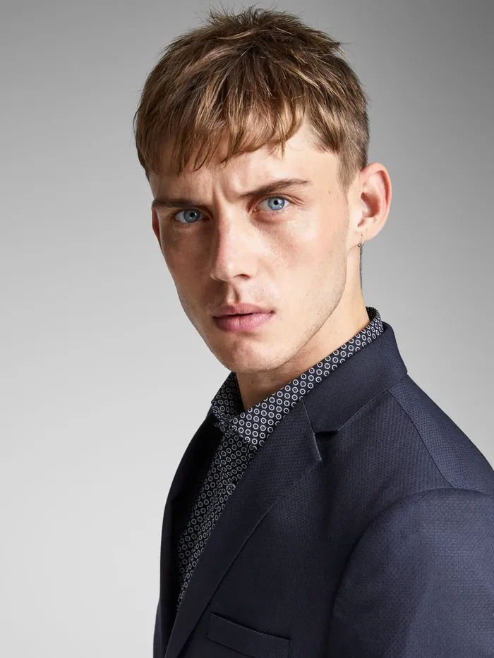 Tailoring JACK and JONES Mens WOOL BLEND BLAZER Blue Dark Navy