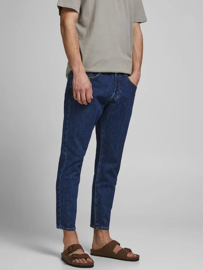 Tapered Jeans JACK and JONES Mens FRANK LEEN CJ 429 TAPERED FIT JEANS Blue Blue Denim
