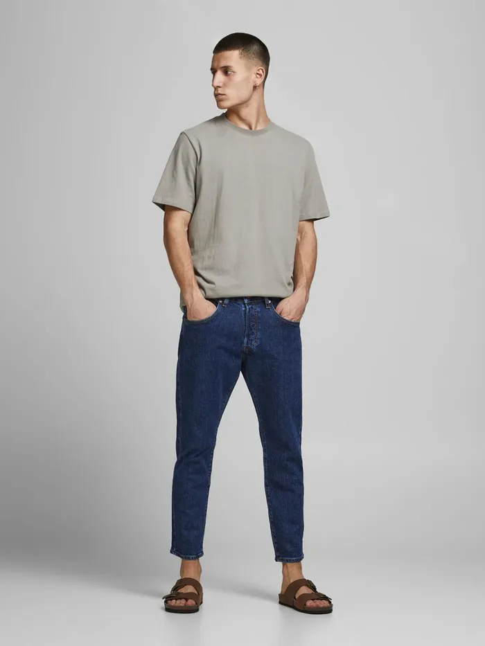 Tapered Jeans JACK and JONES Mens FRANK LEEN CJ 429 TAPERED FIT JEANS Blue Blue Denim