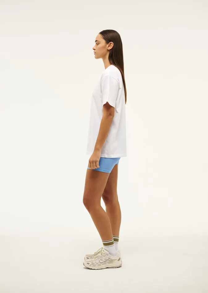 Tees AERO SHORT SLEEVE TEE IN WHITE and CORNFLOWER BLUE PE Nation Women